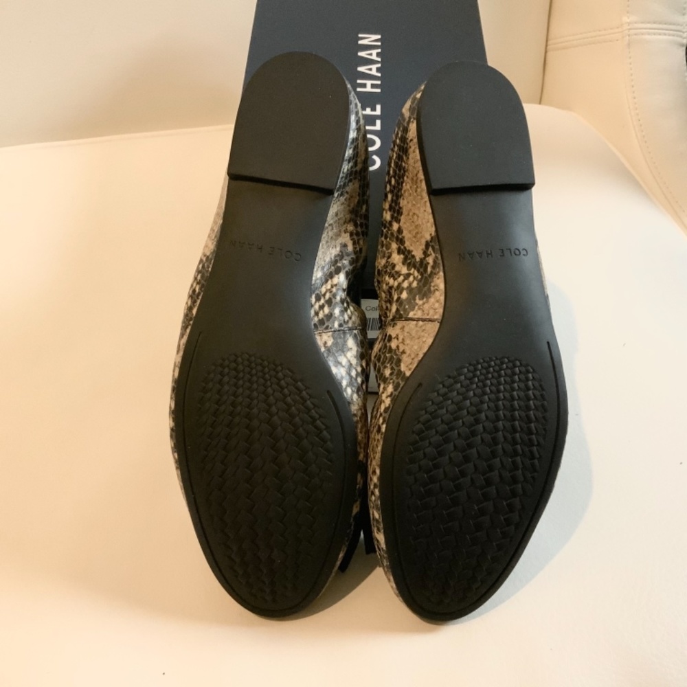 Cole Haan Tali Soft Bow Leather Snake Ballet Flat - Picture 10 of 14